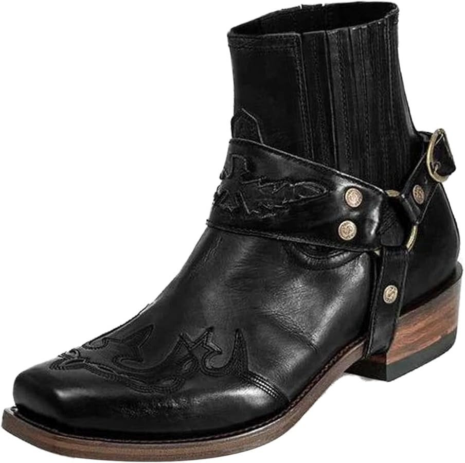 Amazon.com | AngryMonkey Men's Chelsea Western Cowboy Ankle Boots